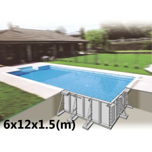 προκατ πισινα SKYPOOL με panel  12x6x1.5 (m)