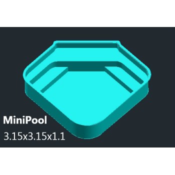 ΠΙΣΙΝΑ FIBERGLASS MINIPOOL 3.15x3.15 με βαθος 1.1