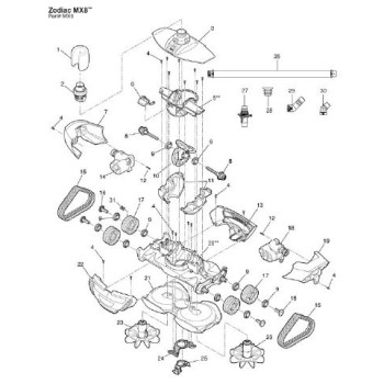 ανταλλακτικα σκουπας πισινας MX8/9ZODIAC